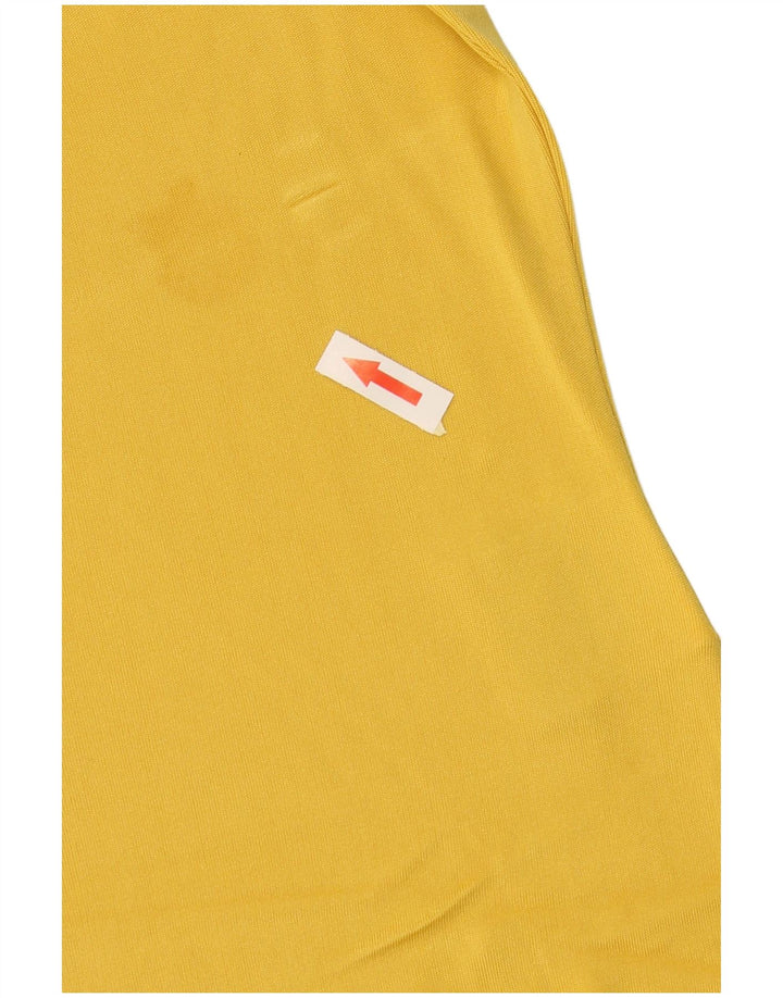 Γυναικείο T-Shirt VINTAGE Top UK 16 Large Yellow Silk