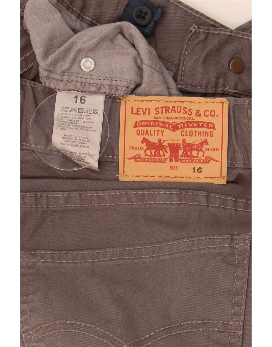 Σορτς βερμούδα Levi's Boys Cargo 15-16 ετών W28 Γκρι βαμβακερό