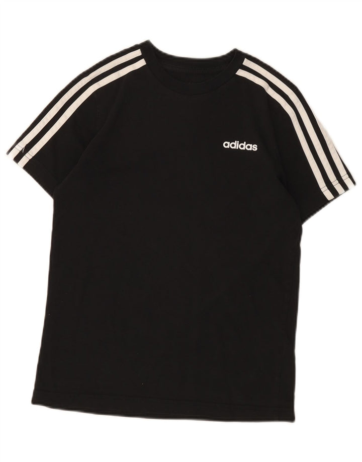 Adidas Boys T-Shirt Top 11-12 ετών Μαύρο βαμβακερό