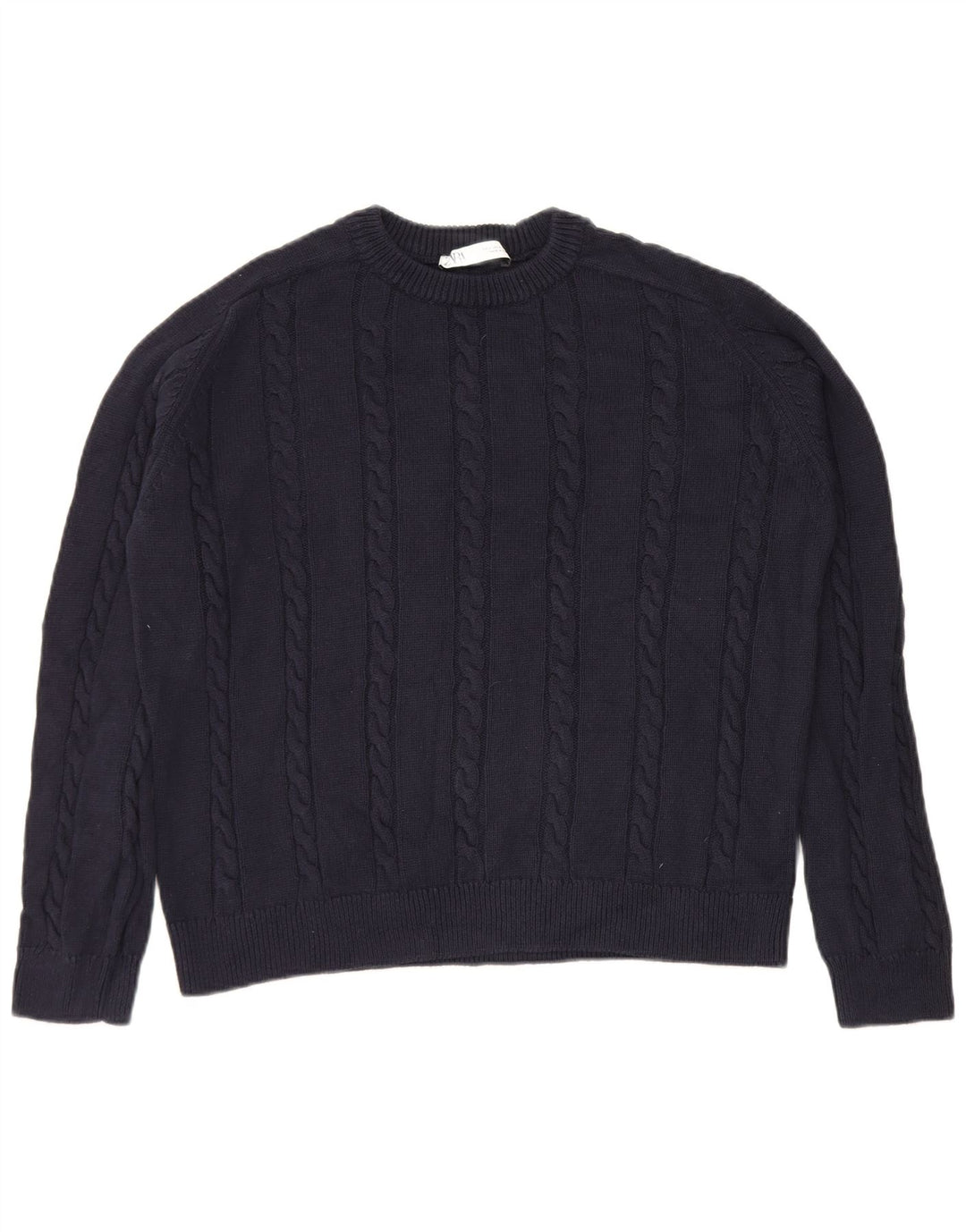 Ανδρικό πουλόβερ Zara Crew Neck Jumper Μικρό Ναυτικό Βαμβακερό