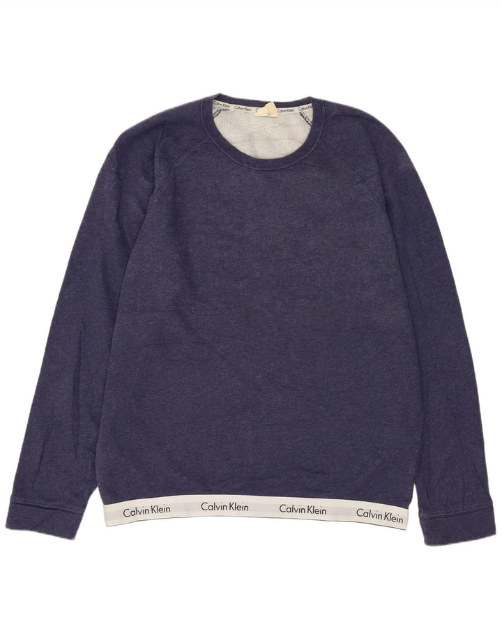 CALVIN KLEIN Ανδρικό γραφικό φούτερ Jumper Medium Navy Blue Colourblock