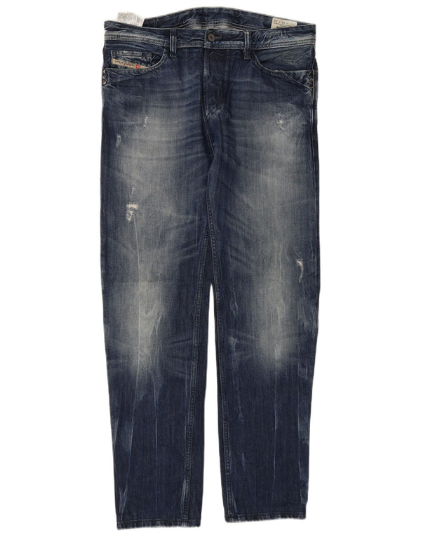 Ανδρικό τζιν DIESEL Mennit Distressed Straight W34 L34 Μπλε βαμβακερό