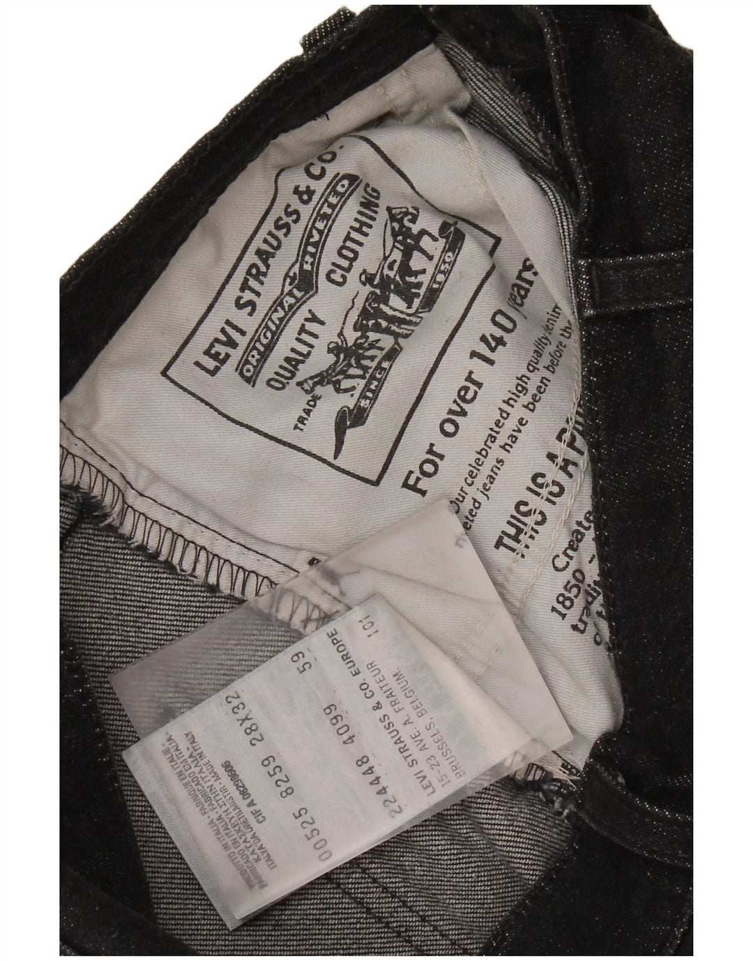 LEVI'S Γυναικείο Σορτς Τζιν 525 W28 Μεσαίο μαύρο βαμβακερό