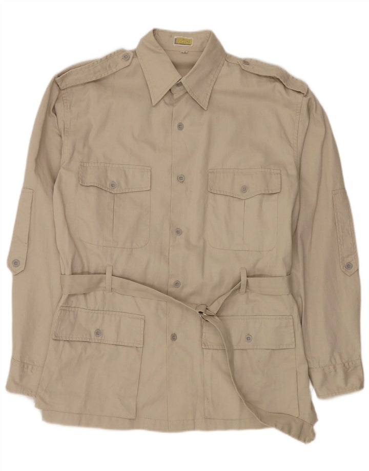 FLY TIME Ανδρικό Στρατιωτικό Πουκάμισο IT 52 Μεγάλο Μπεζ Βαμβακερό