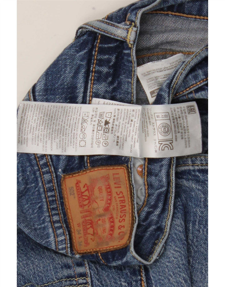 Levi's Mens 502 Tapered Jeans W34 L34 Blue Cotton