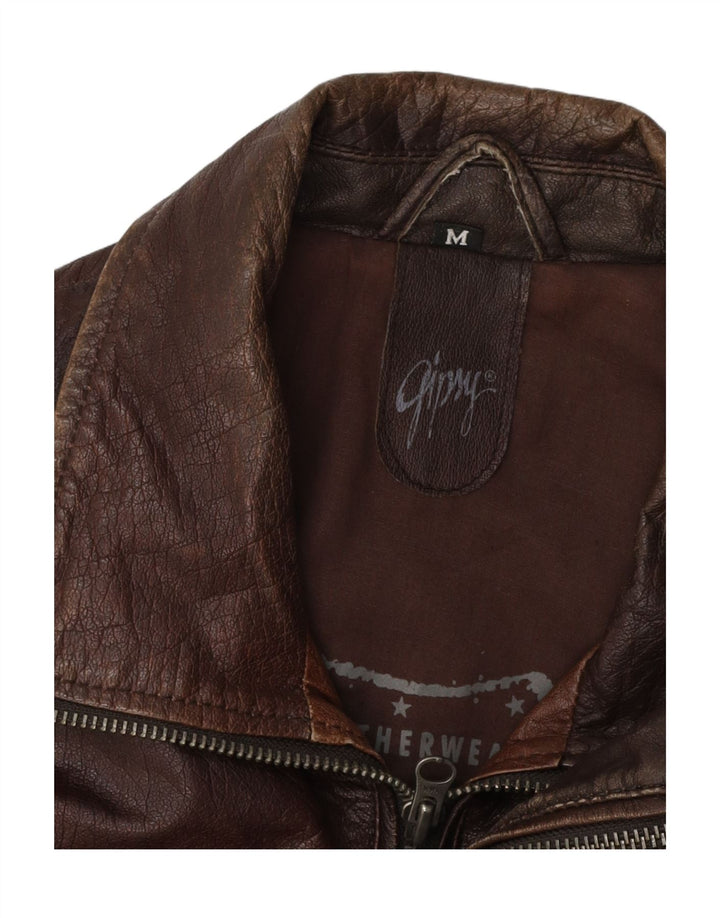 Ανδρικό δερμάτινο μπουφάν Gypsy UK 38 Medium Brown Δερμάτινο