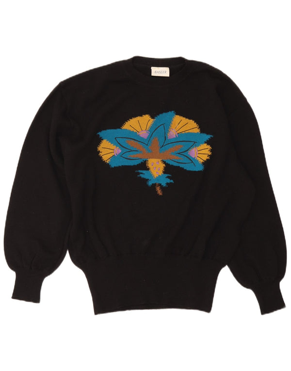 Γυναικείο Basler Graphic Crew Neck Jumper UK 16 Large Black Floral