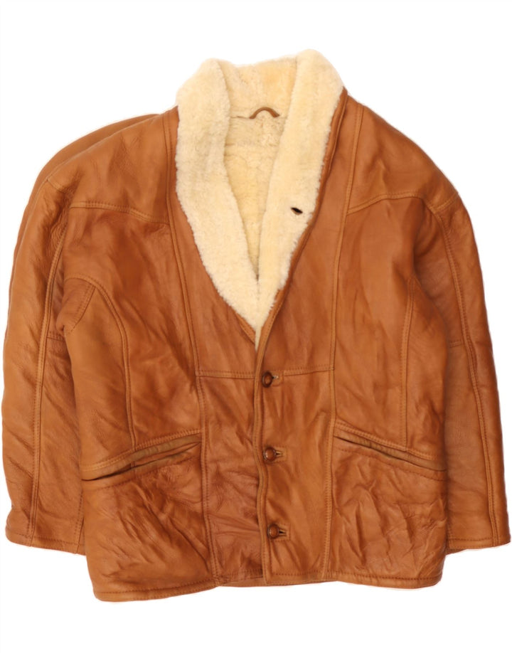 Ανδρικό Shearling Jacket VINTAGE IT 52 XL Καφέ