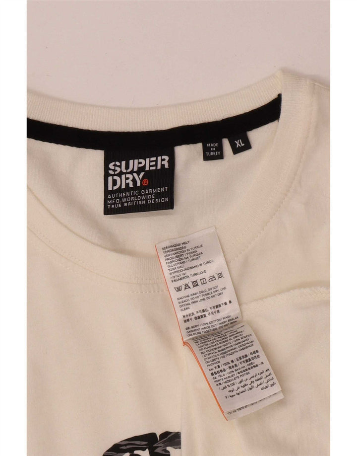Ανδρικό γραφικό T-Shirt Superdry Top XL Λευκό βαμβακερό