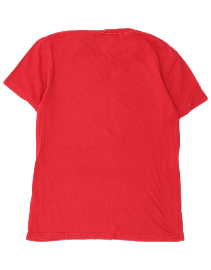 Tommy Hilfiger Ανδρικό γραφικό T-Shirt Top Μικρό κόκκινο βαμβακερό