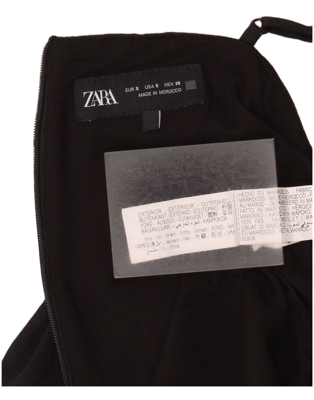 Zara Γυναικείο Playsuit UK 10 Small Black Len