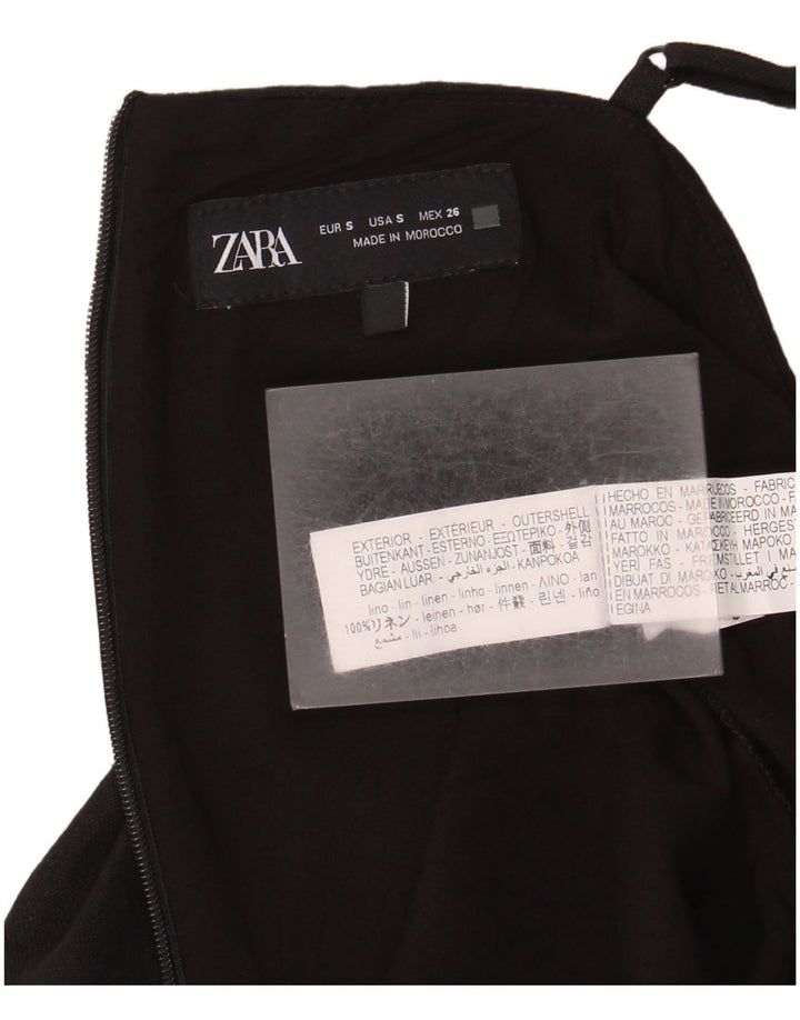 Zara Γυναικείο Playsuit UK 10 Small Black Len