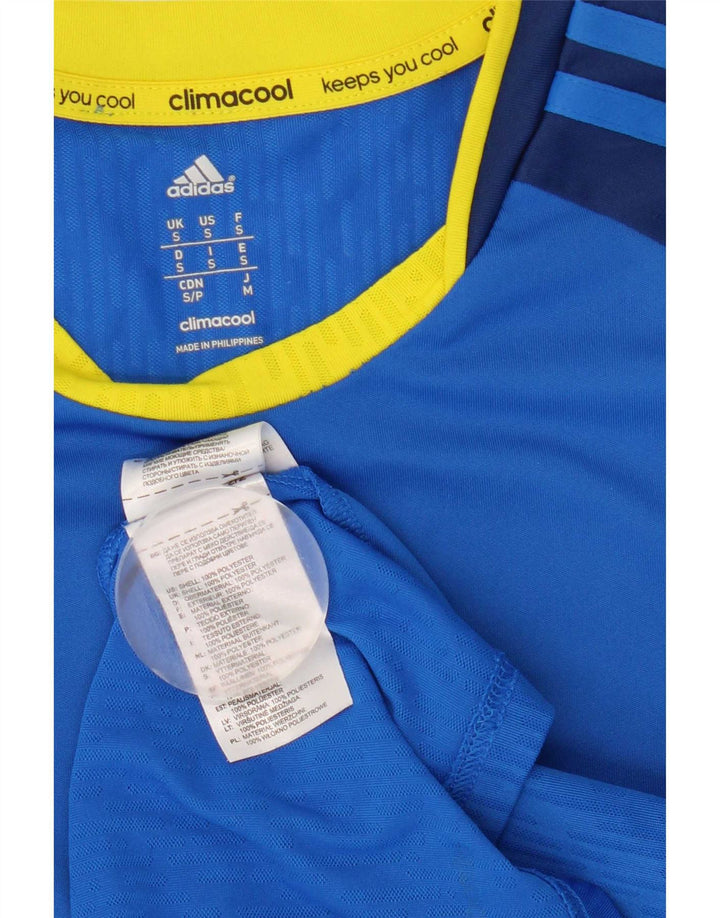 Ανδρικό T-Shirt Adidas Climacool Top Small Blue Colourblock Πολυεστέρας