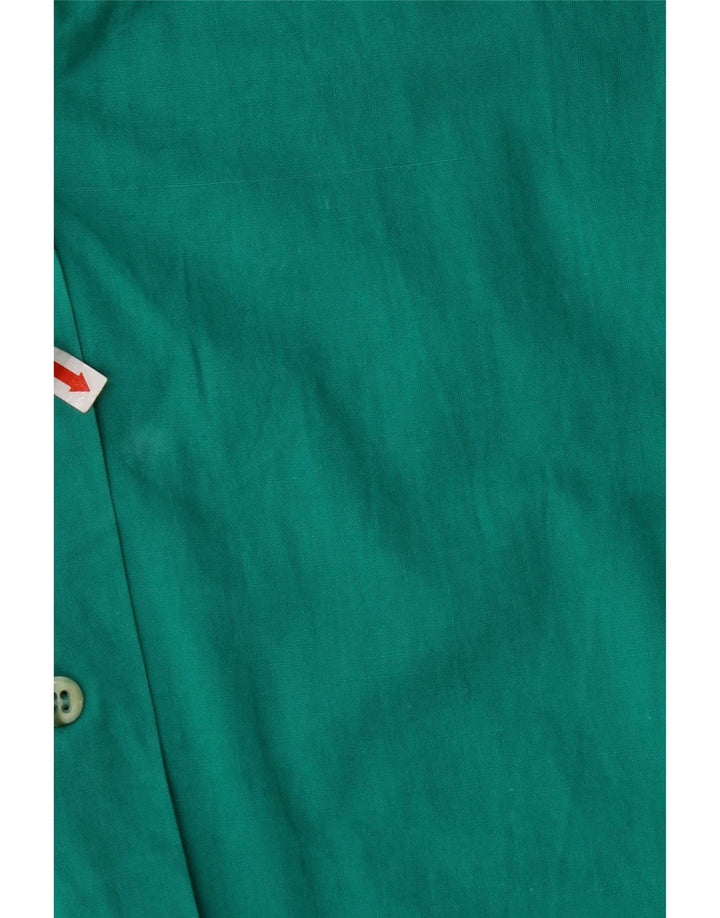 VINTAGE Γυναικείο Αμάνικο Πουκάμισο Μπλούζα UK 12 Medium Turquoise