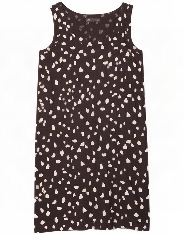 Marks & Spencer Γυναικείο Αμάνικο Φόρεμα Shift UK 10 Small Black Spotted