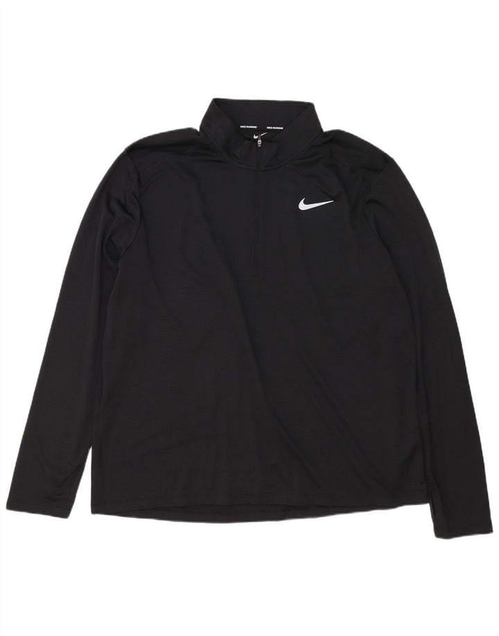 Ανδρική φόρμα πουλόβερ με φερμουάρ Nike Dri Fit Top 2XL Μαύρο πολυεστέρα
