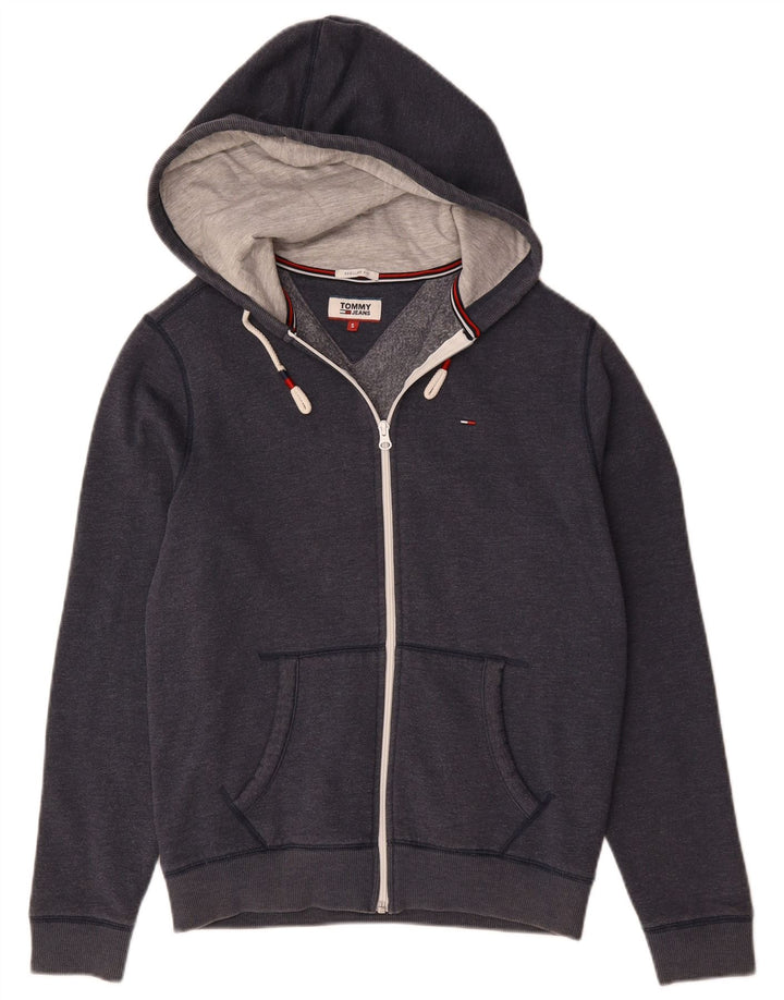 Tommy Hilfiger Ανδρικό πουλόβερ με κουκούλα με φερμουάρ, κανονική εφαρμογή, μικρό ναυτικό μπλε