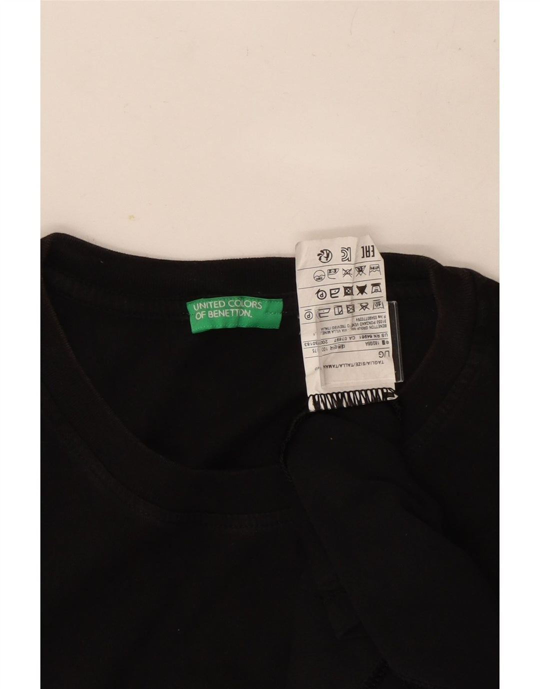 Ανδρικό T-Shirt Benetton Top μεγάλο μαύρο βαμβακερό
