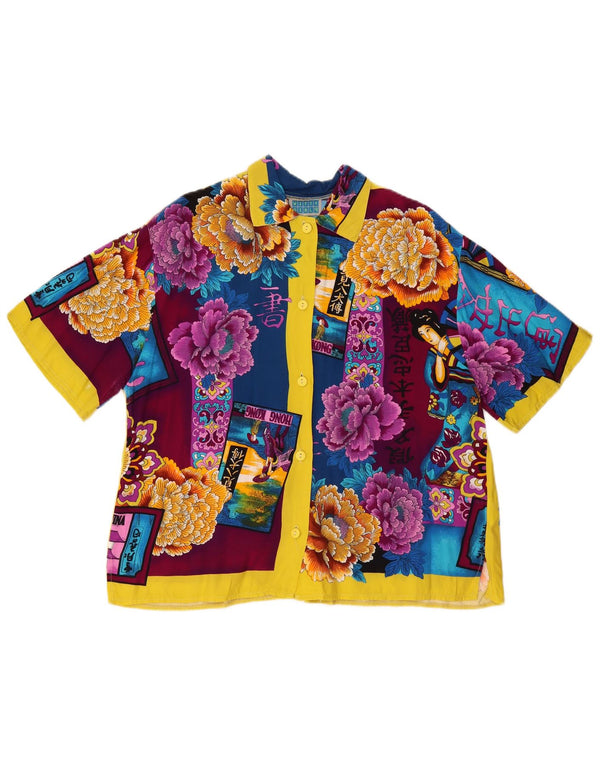 WITTY GIRL Womens Oversized Shirt Blouse UK 14 Medium Multicoloured Floral