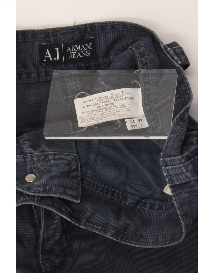 ARMANI Ανδρικό χαλαρό παντελόνι casual IT 48 Medium W32 L30 Navy Blue