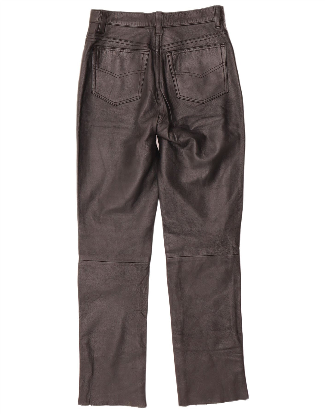 Γυναικείο Slim Δερμάτινο Παντελόνι VINTAGE W28 L30 Μαύρο