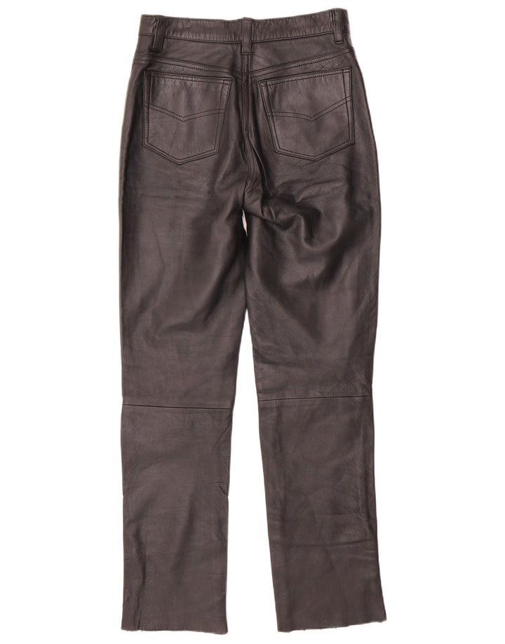 Γυναικείο Slim Δερμάτινο Παντελόνι VINTAGE W28 L30 Μαύρο