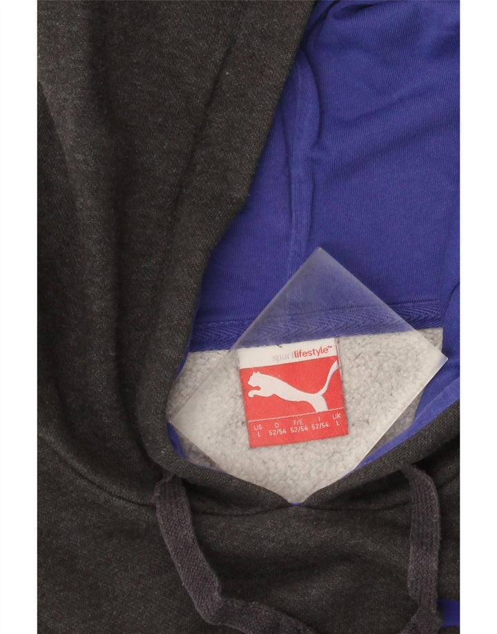 Ανδρικό γραφικό φούτερ με κουκούλα Puma Large Grey