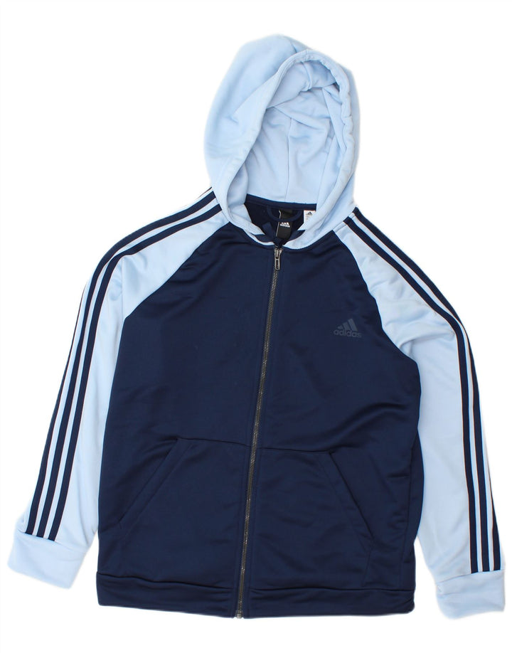 Γυναικείο πουλόβερ με κουκούλα ADIDAS UK 20/22 XL Navy Blue Colorblock