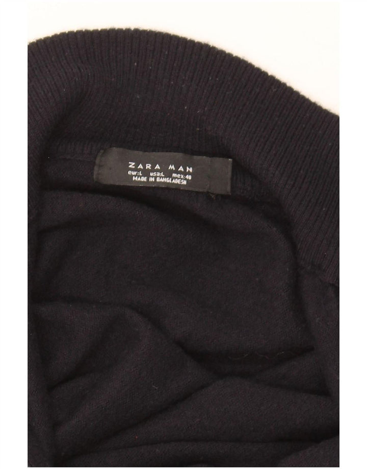 Ανδρικό πουλόβερ Zara Ζακέτα Μεγάλο Μαύρο