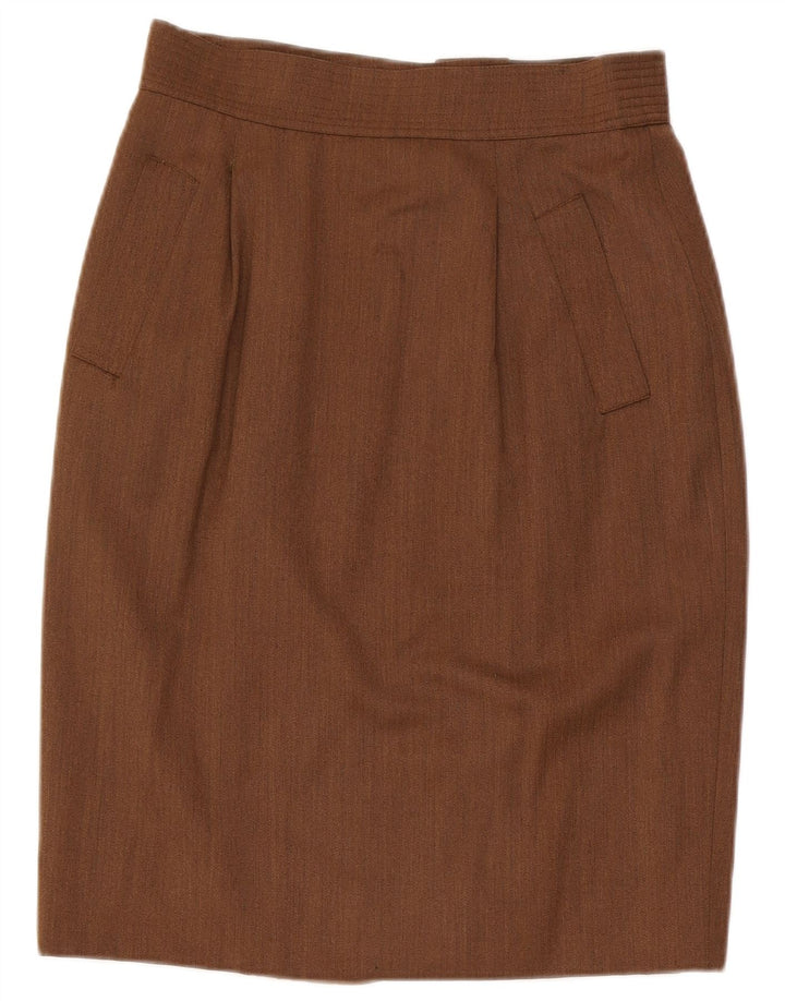 Max Mara Γυναικεία Pencil Φούστα UK 16 Large W32 Καφέ μαλλί