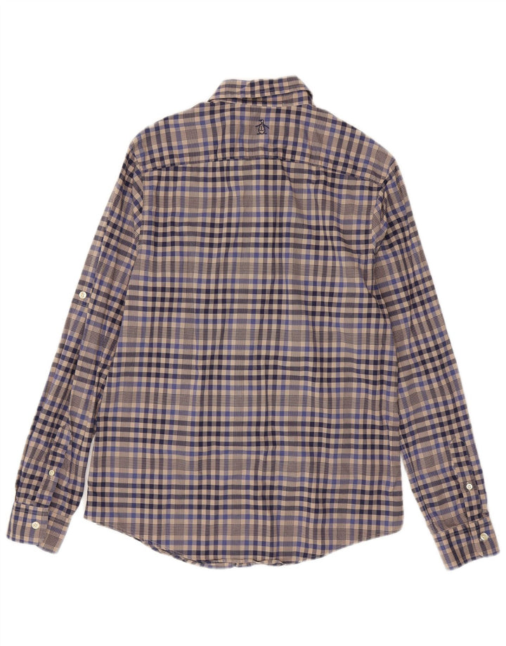 Ανδρικό πουκάμισο Penguin, μεσαίο γκρι βαμβακερό Gingham