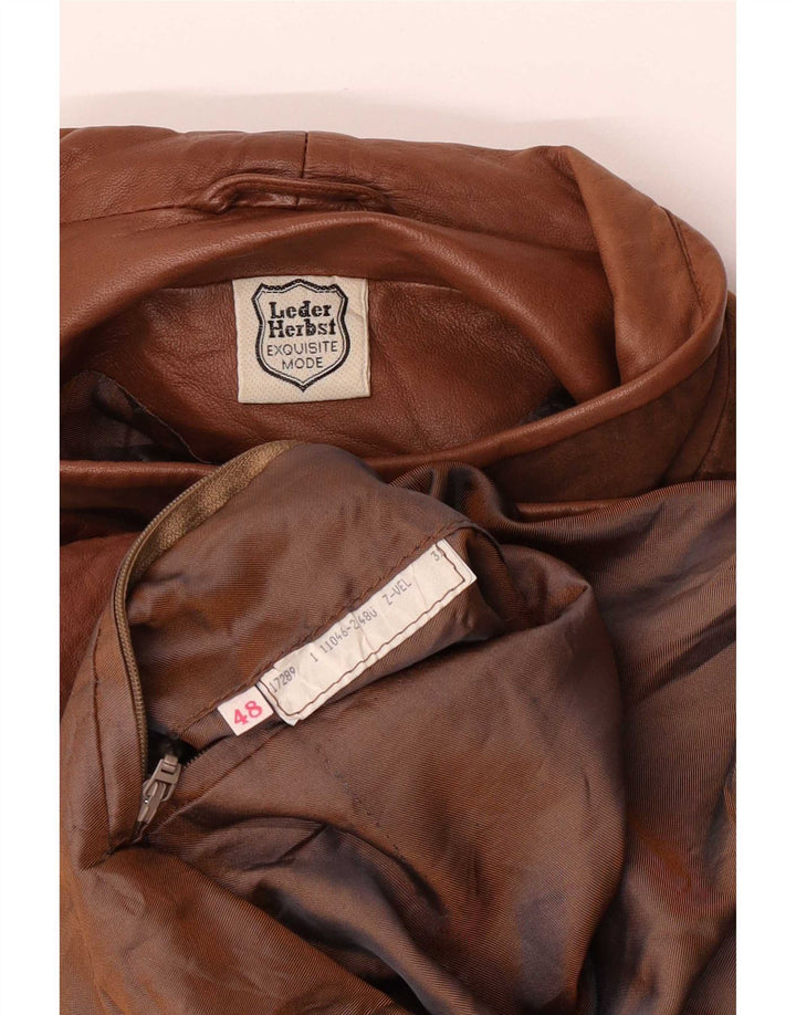 Leder Herbst Γυναικείο Δερμάτινο Μπουφάν UK 18 XL Brown Classic
