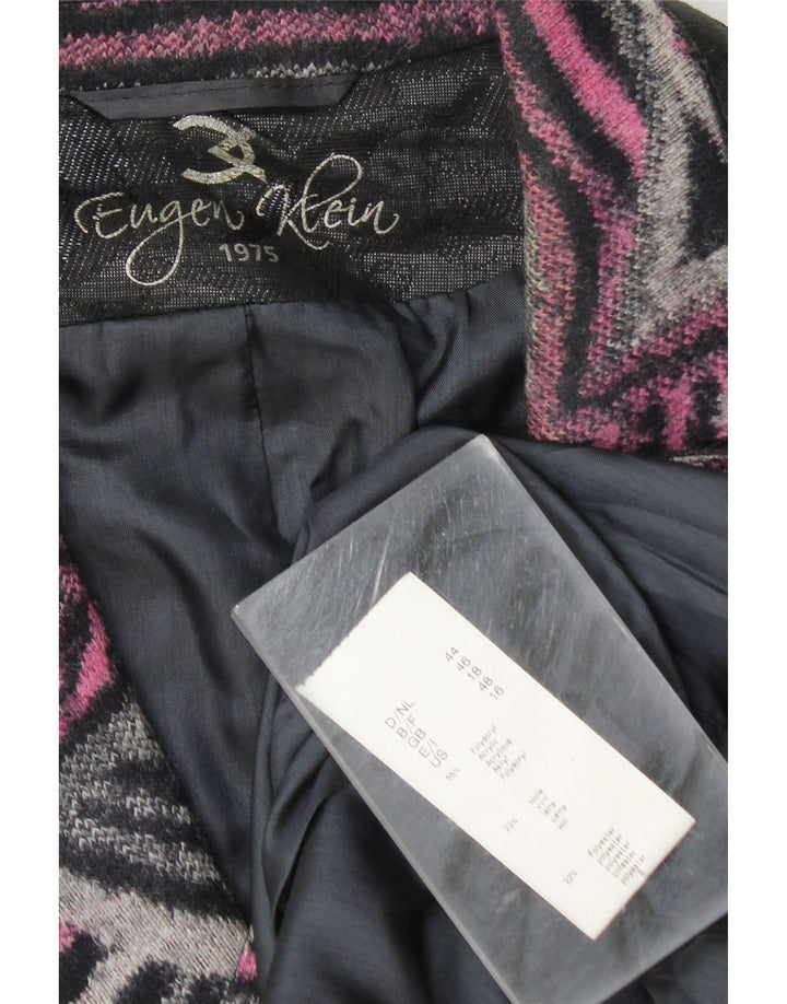 Vintage γυναικείο σακάκι blazer UK 18 XL ροζ γεωμετρικό πολυακρυλικό