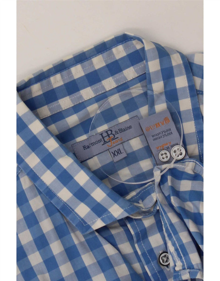 Ανδρικό πουκάμισο Harmont & Blaine 2XL Blue Gingham Cotton