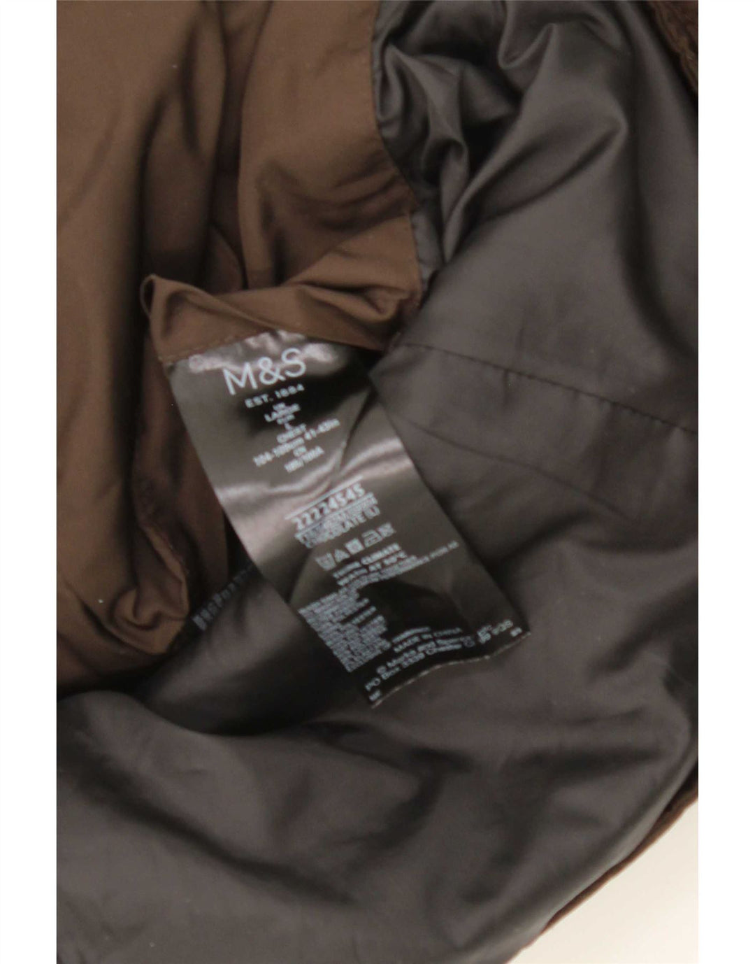Marks & Spencer Ανδρικό καπιτονέ μπουφάν UK 40 Large Brown Polyester