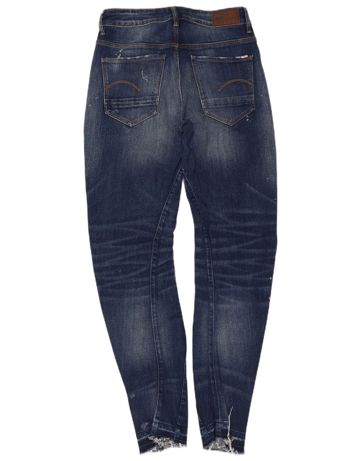 G-Star Womens Distressed Slim Jeans W24 L32 Blue Cotton