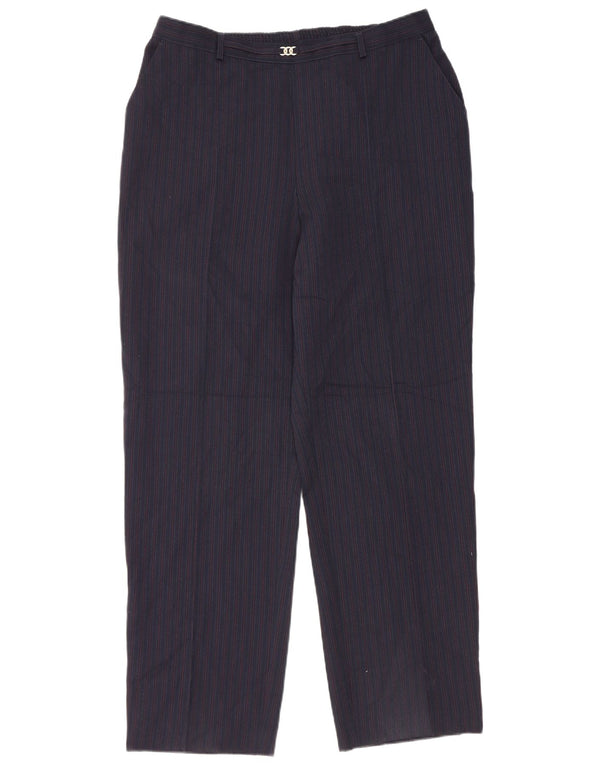 Γυναικεία Casual Παντελόνια Marks & Spencer UK 18 XL W34 L29 Navy Blue ριγέ