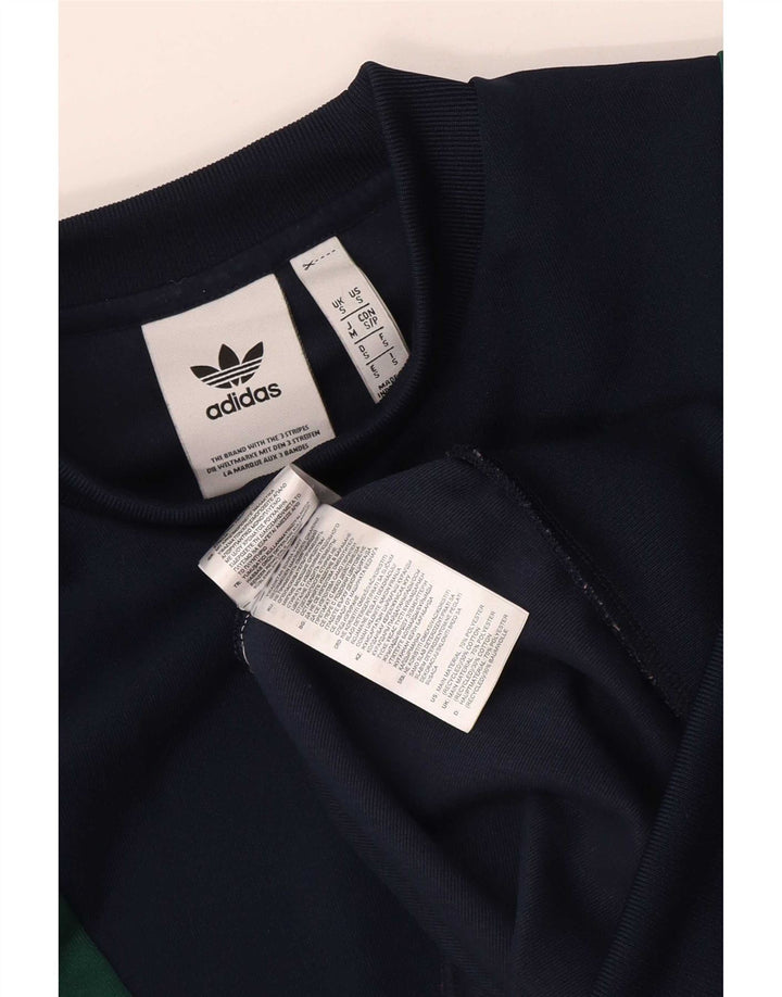 Ανδρικό γραφικό φούτερ Adidas Small Navy Blue Colourblock Πολυεστέρας