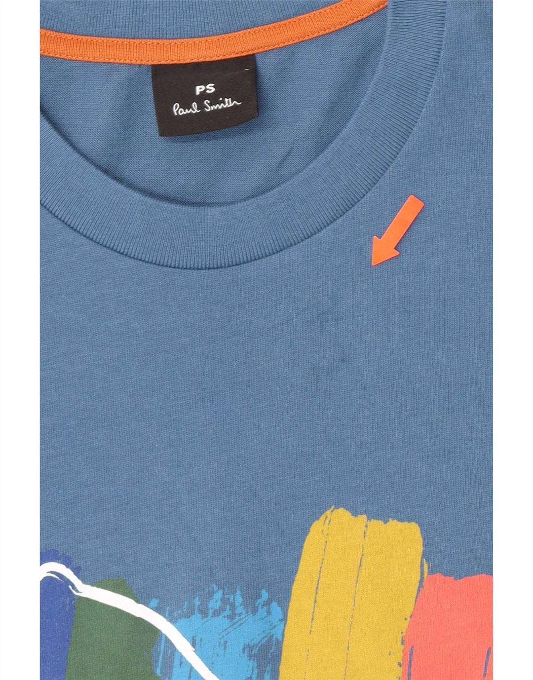 Paul Smith Ανδρικό γραφικό T-Shirt Top μεγάλο μπλε βαμβακερό
