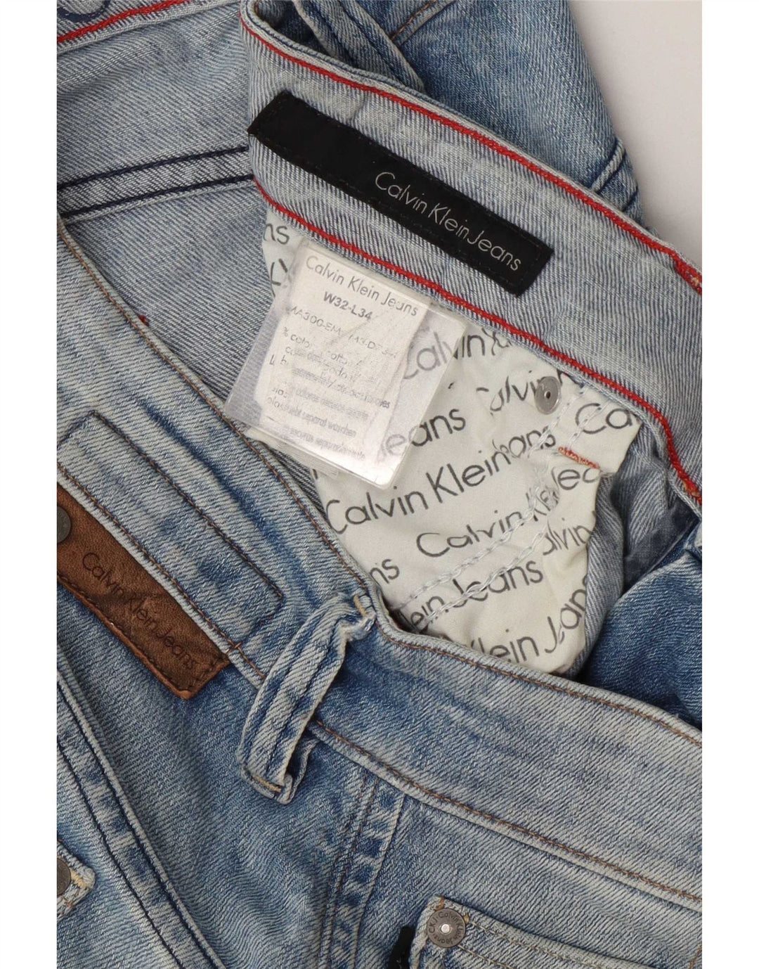 Ανδρικό τζιν ίσιο Calvin Klein W32 L34 Μπλε βαμβακερό