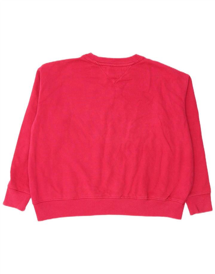 Tommy Hilfiger Γυναικείο γραφικό υπερμεγέθη φούτερ Jumper UK 14 Medium Pink