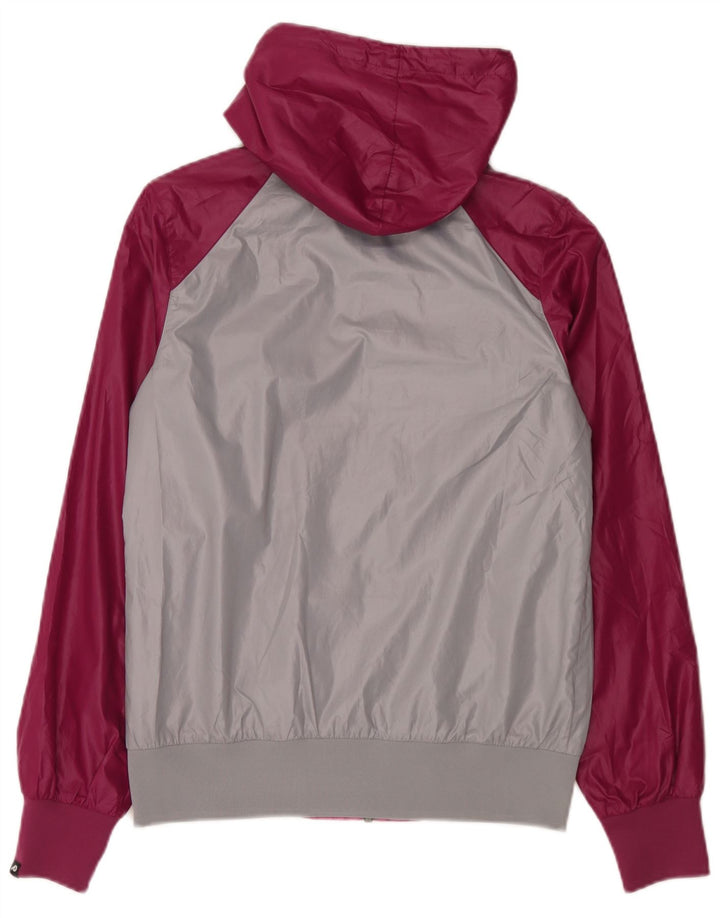 Nike γυναικείο μπουφάν βροχής με κουκούλα UK 14 Medium Pink Colourblock Πολυεστέρας