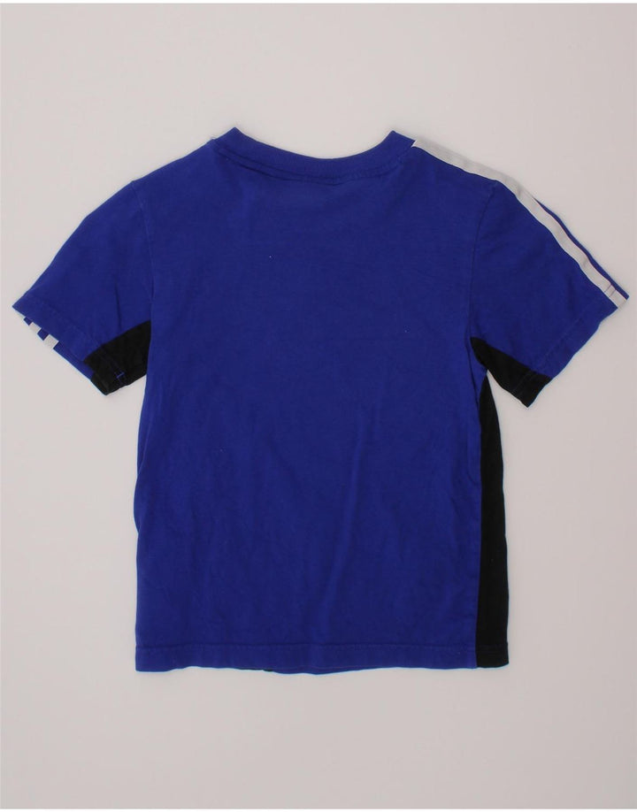 ADIDAS Boys T-shirt Top 5-6 Years Blue Colourblock Βαμβακερό