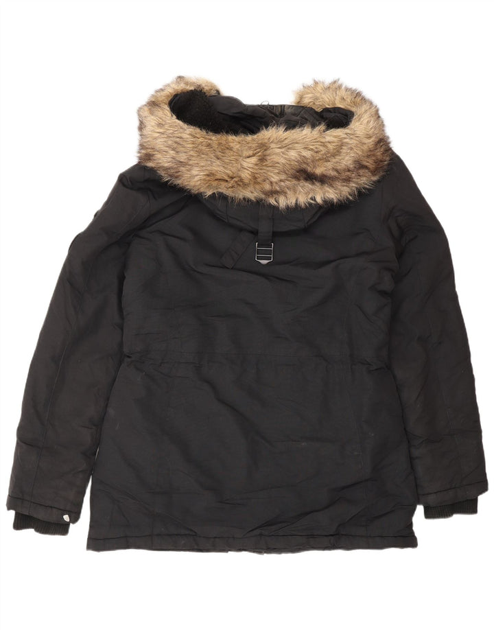 Superdry Γυναικείο Μπουφάν Parka UK 12 Medium Black Winter