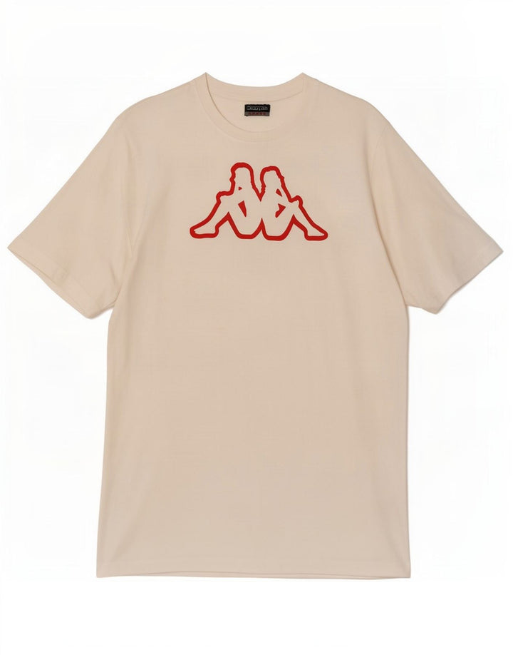 Ανδρικό γραφικό T-Shirt Kappa Top μεγάλο λευκό βαμβακερό
