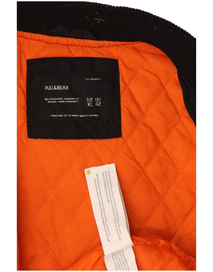 Pull & Bear Γυναικείο Bomber Jacket UK 18 XL μαύρο νάιλον