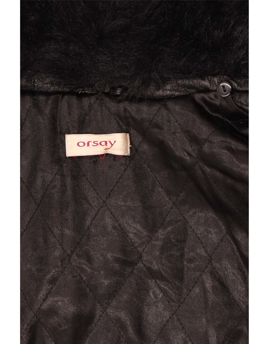 Orsay Γυναικείο Δερμάτινο Παλτό UK 10 Small Black