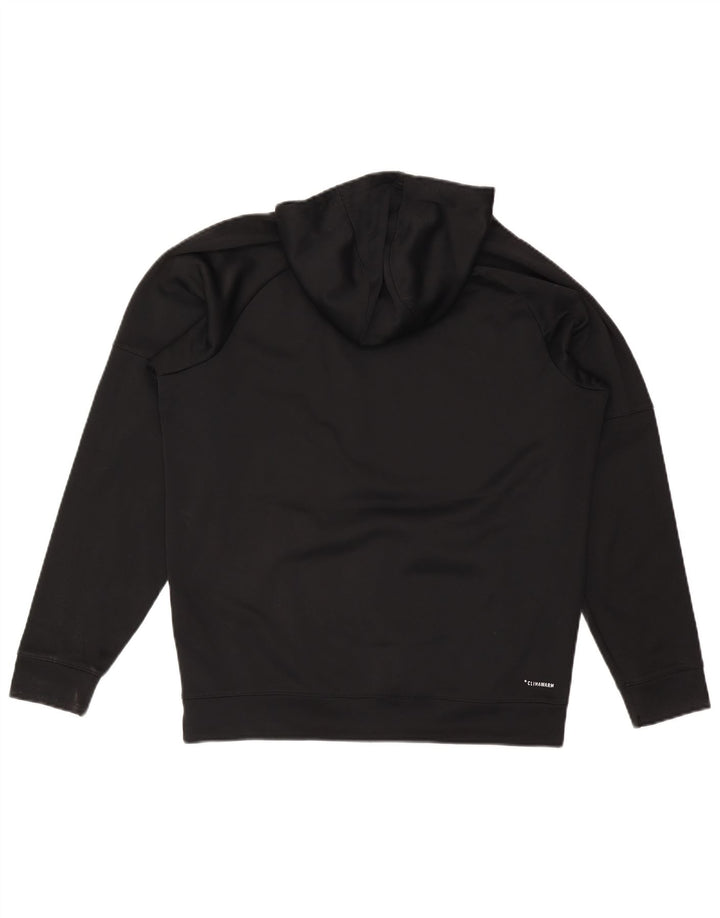 Adidas Mens Climawarm Graphic Hoodie Jumper Μεγάλος Μαύρος Πολυεστέρας