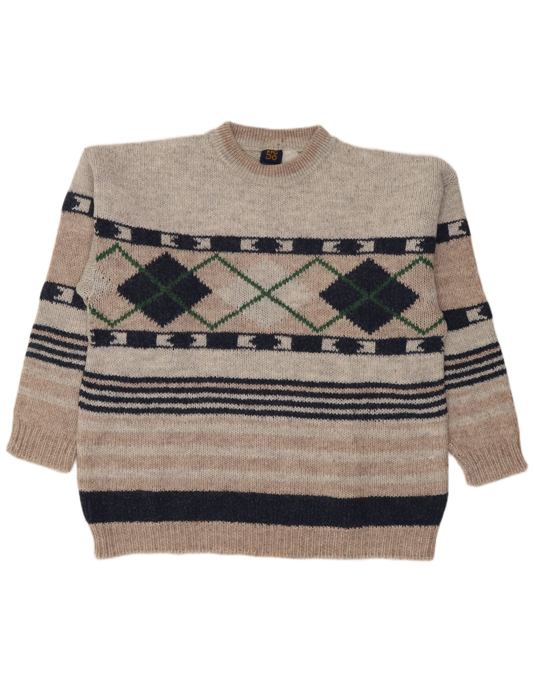 Πουλόβερ Lotto Mens Crew Neck Jumper Large Grey Argyle/Diamond