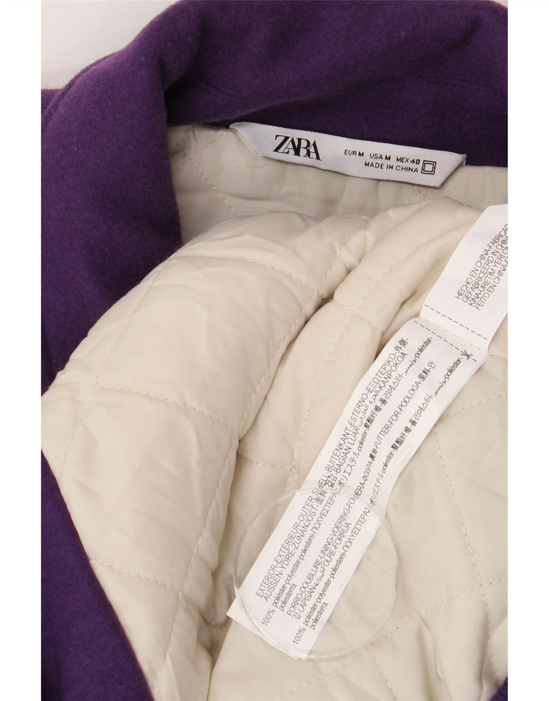 Ανδρικό γραφικό μπουφάν ZARA UK 38 Medium Purple Colorblock Πολυεστέρας